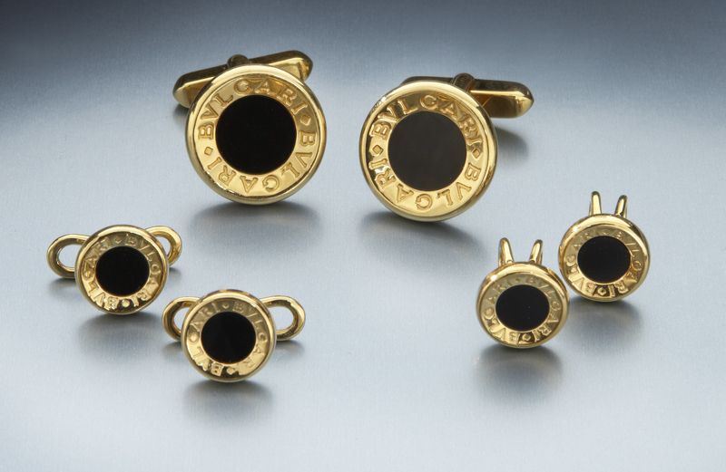 6 Pc. Bulgari 18K gold and black