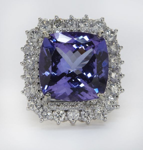 14K gold diamond and tanzanite