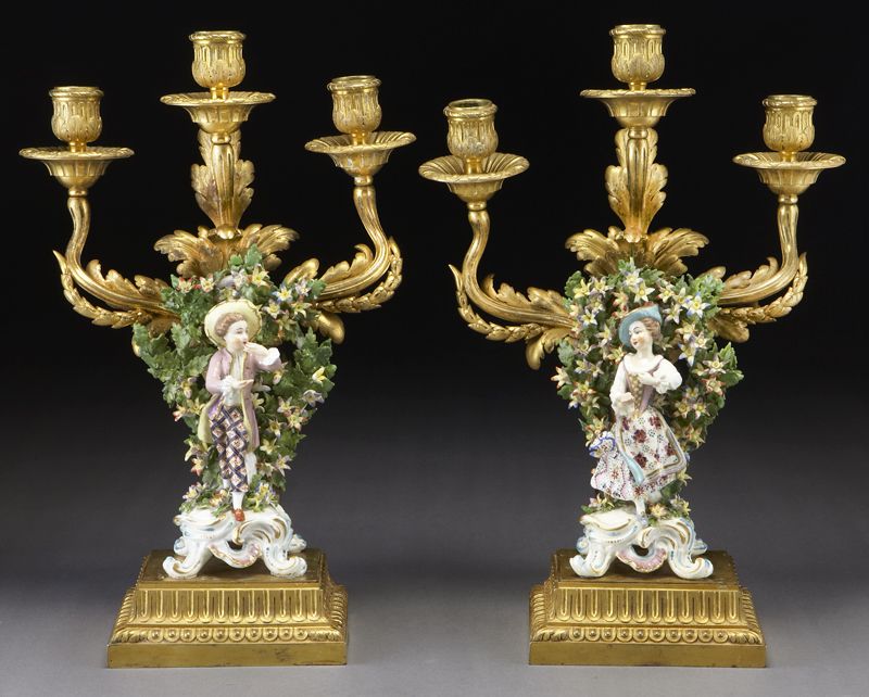 Pr French porcelain and dore bronze 173fea