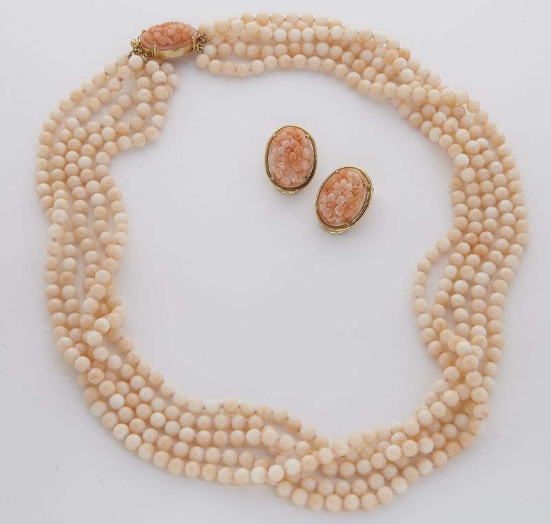 14K gold and coral necklace with 174002