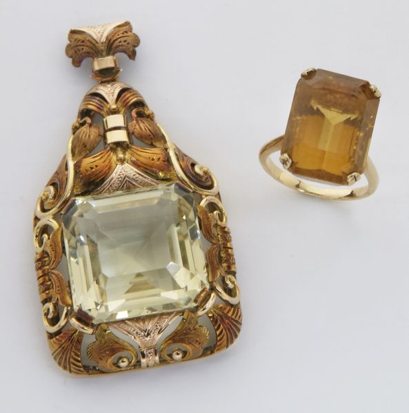 14 18K gold and citrine pendant 173ffe