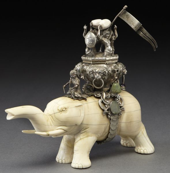 Continental carved ivory elephant (International