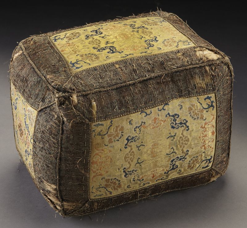 Chinese Qing embroidered arm-rest