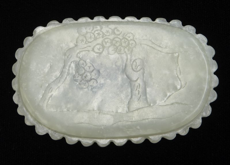 Chinese Ming carved white jade