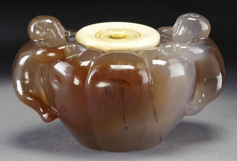 Chinese Qing carve agate water 17405c