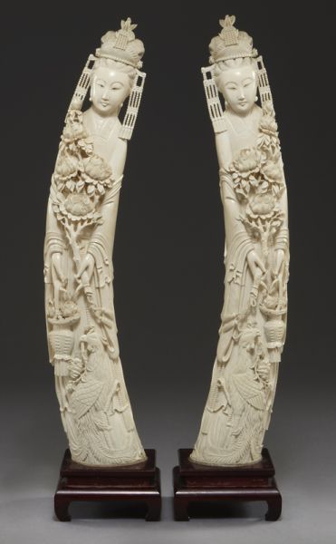 Pr Monumental Chinese carved ivory 174059