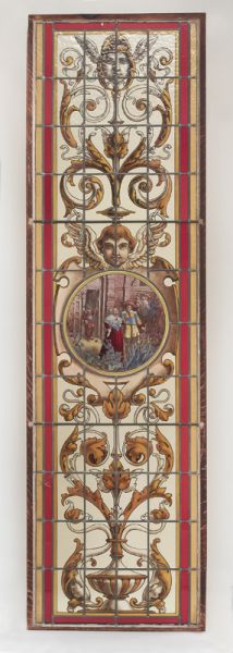 English Stained glass window with 17408e
