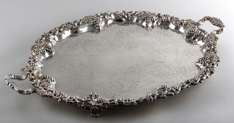 English silver plate tray decorated 174095