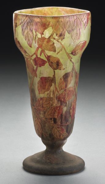 Vetrified Daum Nancy glass cameo vase