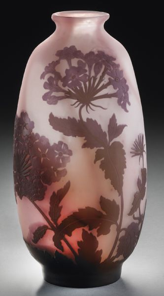 Galle cameo glass vase of ovoid 1740ab