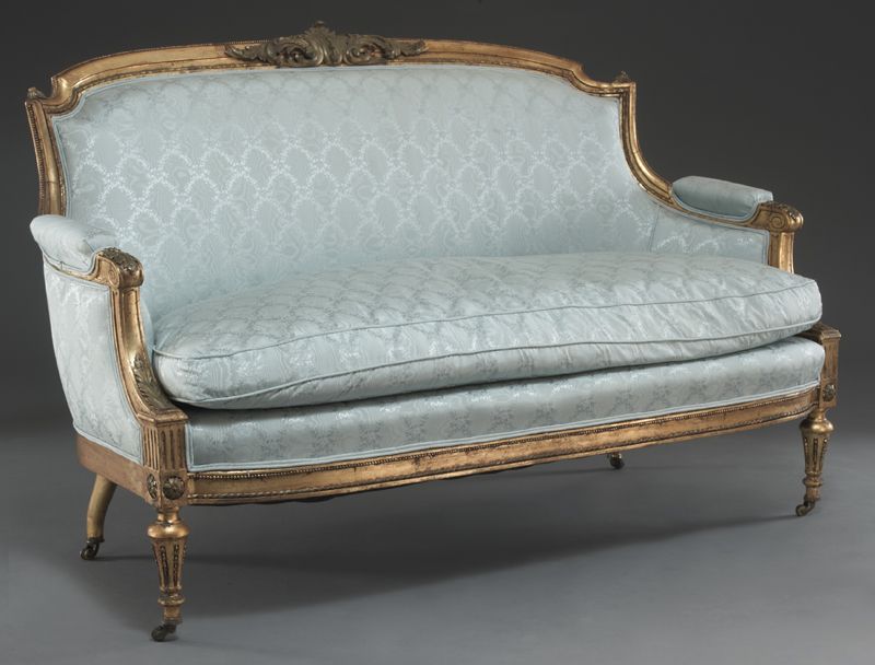 Louis XVI style gilt wood setteewith 1740ef