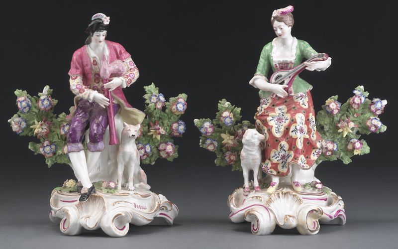  2 Chelsea Bow porcelain figuresmodeled 174116