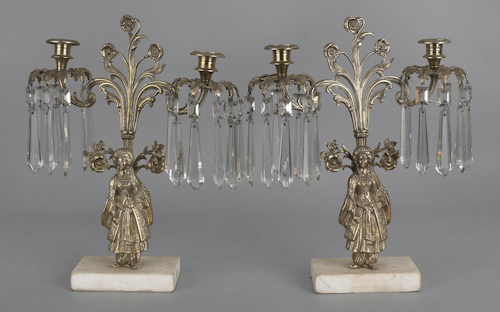 Pair of brass girandoles ca. 1835