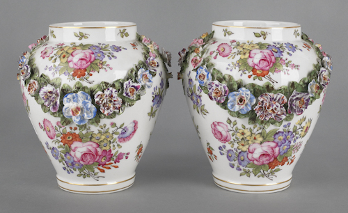 Pair of Meissen type porcelain