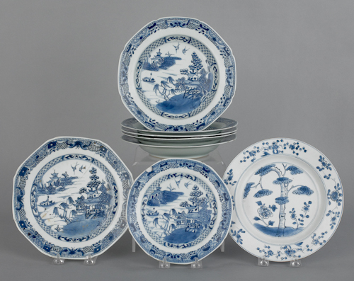 Eight Chinese export porcelain