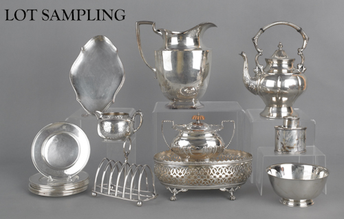 Collection of silver plate. ?