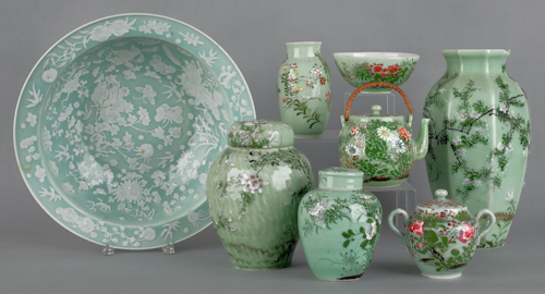 Collection of Celadon glaze porcelain.