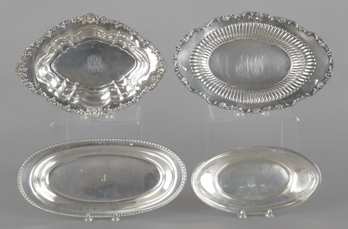 Four sterling silver trays largest -
