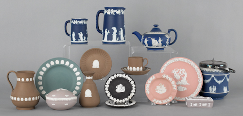 Collection of Wedgwood jasperware.