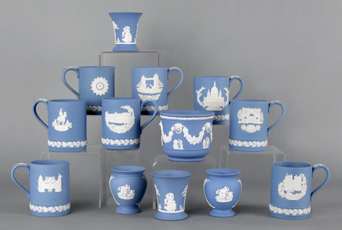 Collection of light blue Wedgwood