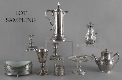 Collection of silver plate. ?