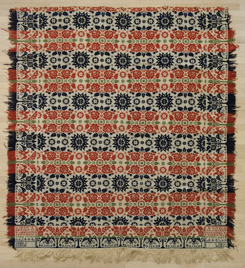 Pennsylvania jacquard coverlet with
