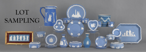 Large collection of blue Wedgwood 1768ca