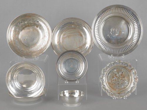 Collection of sterling silver plates