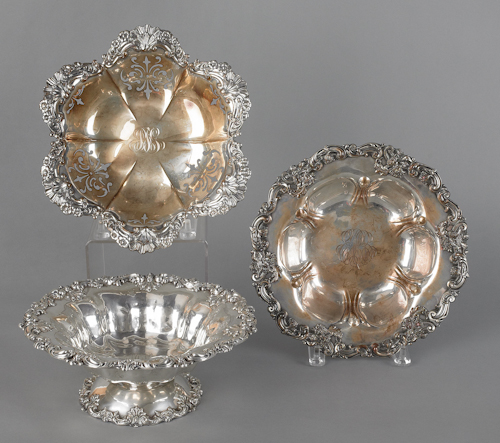 Three sterling silver bowls ca  1768c6