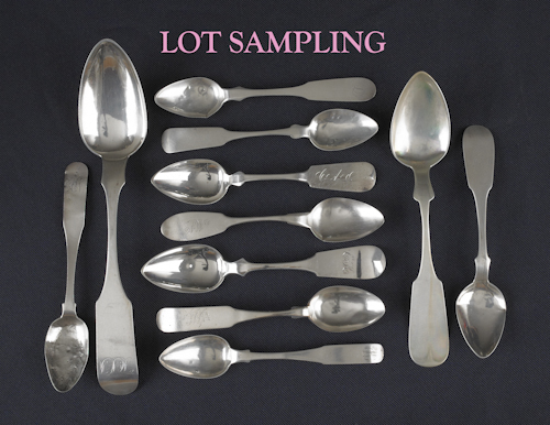 Collection of coin silver flatware
