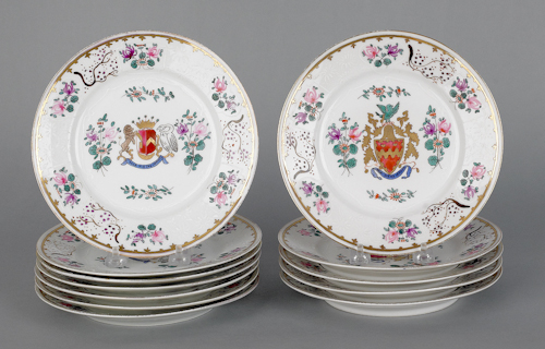 Set of twelve Samson porcelain armorial