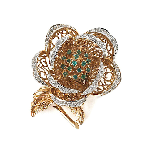 18K yellow gold moveable pin of