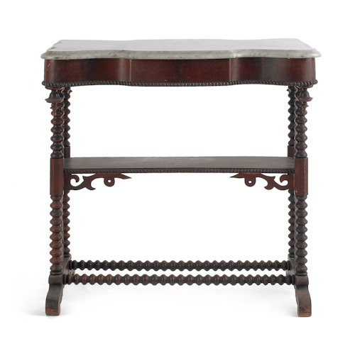 Victorian marble top spool table 176997