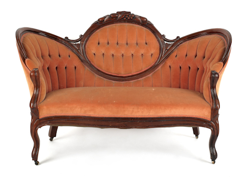 Two Victorian carved walnut sofas 176998