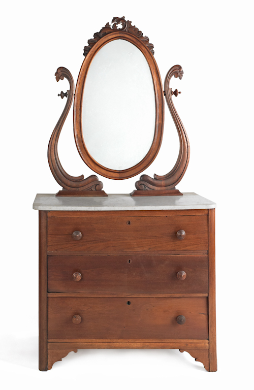 Victorian marble top dresser with mirror