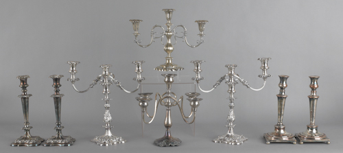Collection of silver plated lighting