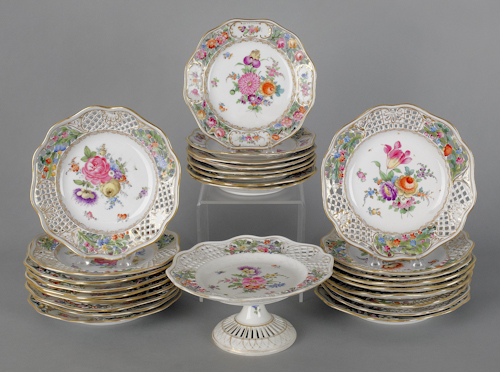 Collection of Dresden reticulated porcelain