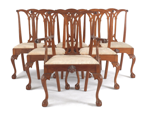 Set of six Chippendale style mahogany