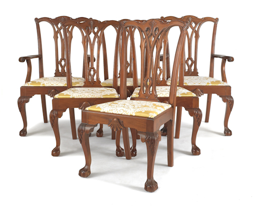 Set of six Chippendale style mahogany