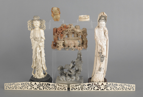 Group of Chinese carved ivory and 1769f7