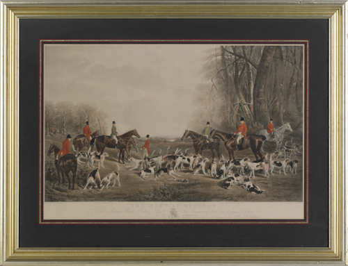 Printed fox hunt scene after J.W.