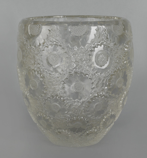 Rene Lalique glass vase with overall 176a22
