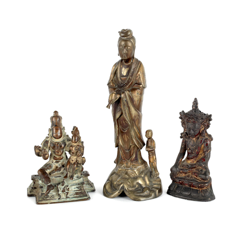 Three Asian bronze figures 8 3 4  176a28