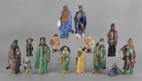 Fourteen Chinese pottery figures 176a25