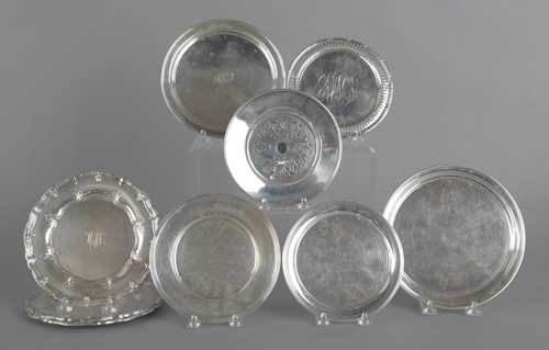 Group of sterling silver plates to include