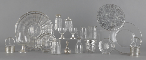 Group of silver mounted and silver