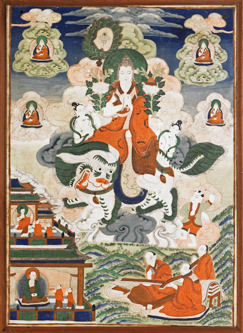 Pair of Tibetan painted thangkas