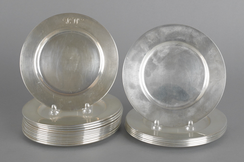 Eighteen J.E. Caldwell silver plates