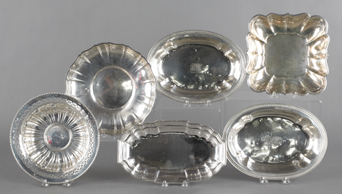 Group of sterling silver bowls and serving