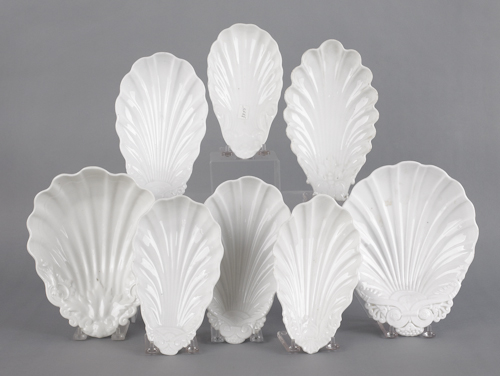 Eight white ironstone shell form 176a71